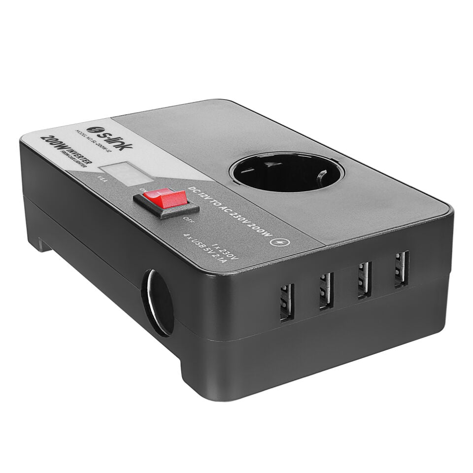 S-Link SL-200W-12 200W DC12V-AC230 Çakmaktan Power Inverter