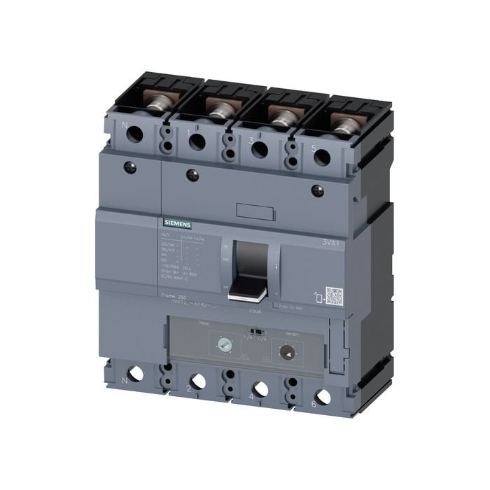 Siemens Sentron Serisi Kompakt Tip Termik Manyetik Güç Şalteri; 3Va12; 36Ka; Termik Ayarli; Sabit Manyetik; 175-250A; 4 Kutuplu 3VA1225-4EF42-0AA0