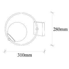 Aydinlatmadunyam Aplik BlackWhite Dolunay-3911