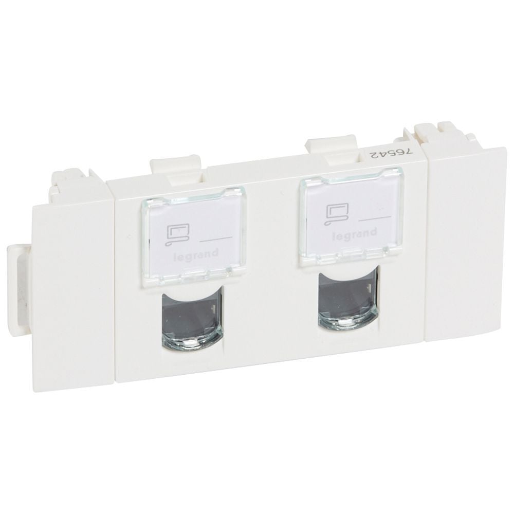 Legrand  2 x RJ45 Cat5e FTP soluclip aksesuarlı, 3 modül, beyaz  LEG-076542