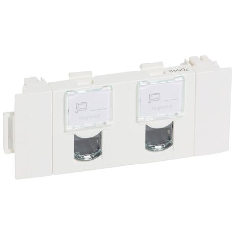 Legrand  2 x RJ45 Cat5e FTP soluclip aksesuarlı, 3 modül, beyaz  LEG-076542