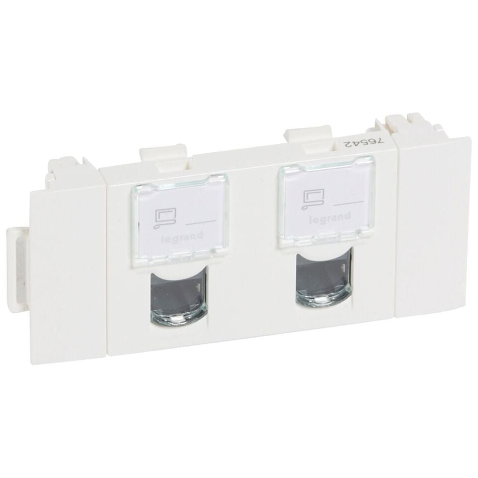 Legrand  2 x RJ45 Cat5e FTP soluclip aksesuarlı, 3 modül, beyaz  LEG-076542