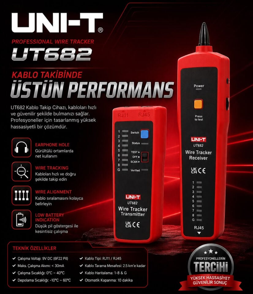 Unit UT682 Kablo Test Cihazi
