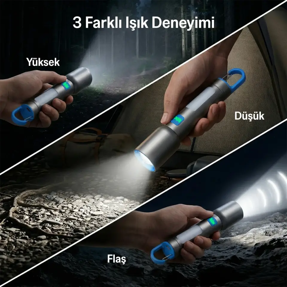 Bix BX1010FL-GR1 Max 500 Lümen 10W 1800mAh Fener
