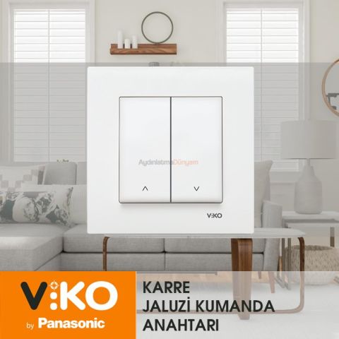 Viko Karre Beyaz Jaluzi Kumanda Anahtarı Çerceve Dahil
