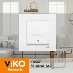 Viko Karre Beyaz Zil Anahtarı  Çerceve Dahil