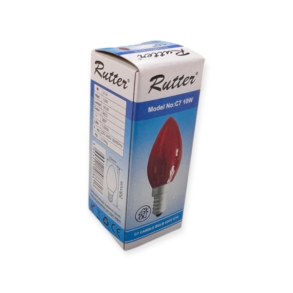 Rutter Parfüm Ampul E14 Kirmizi