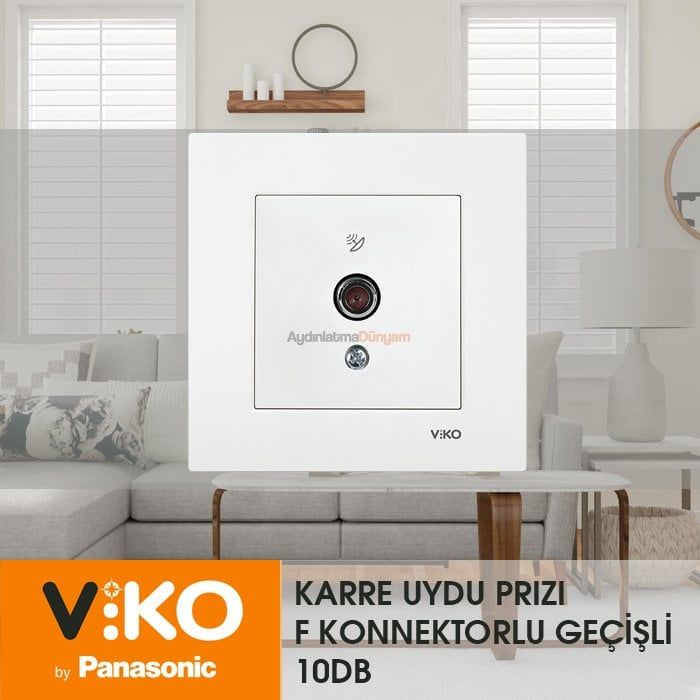 Viko Karre Beyaz Uydu Prizi F Konnektörlü Sonlu  Çerceve Dahil