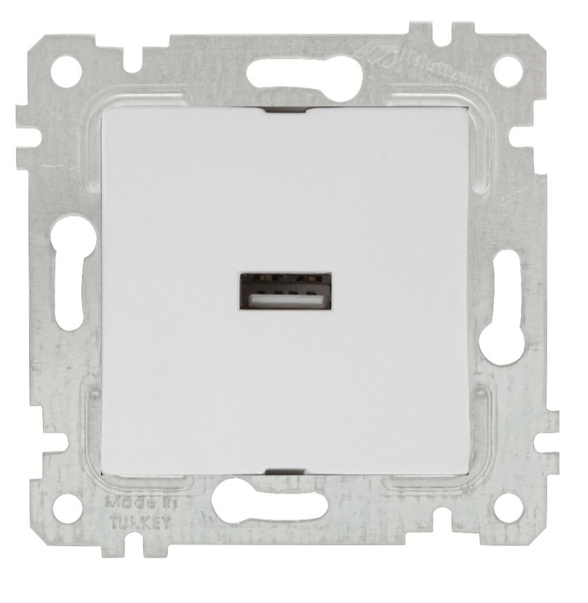 Mutlusan Rita Mek Tuş Tekli Usb Şarj Prizi Beyaz - 2200 448 0101