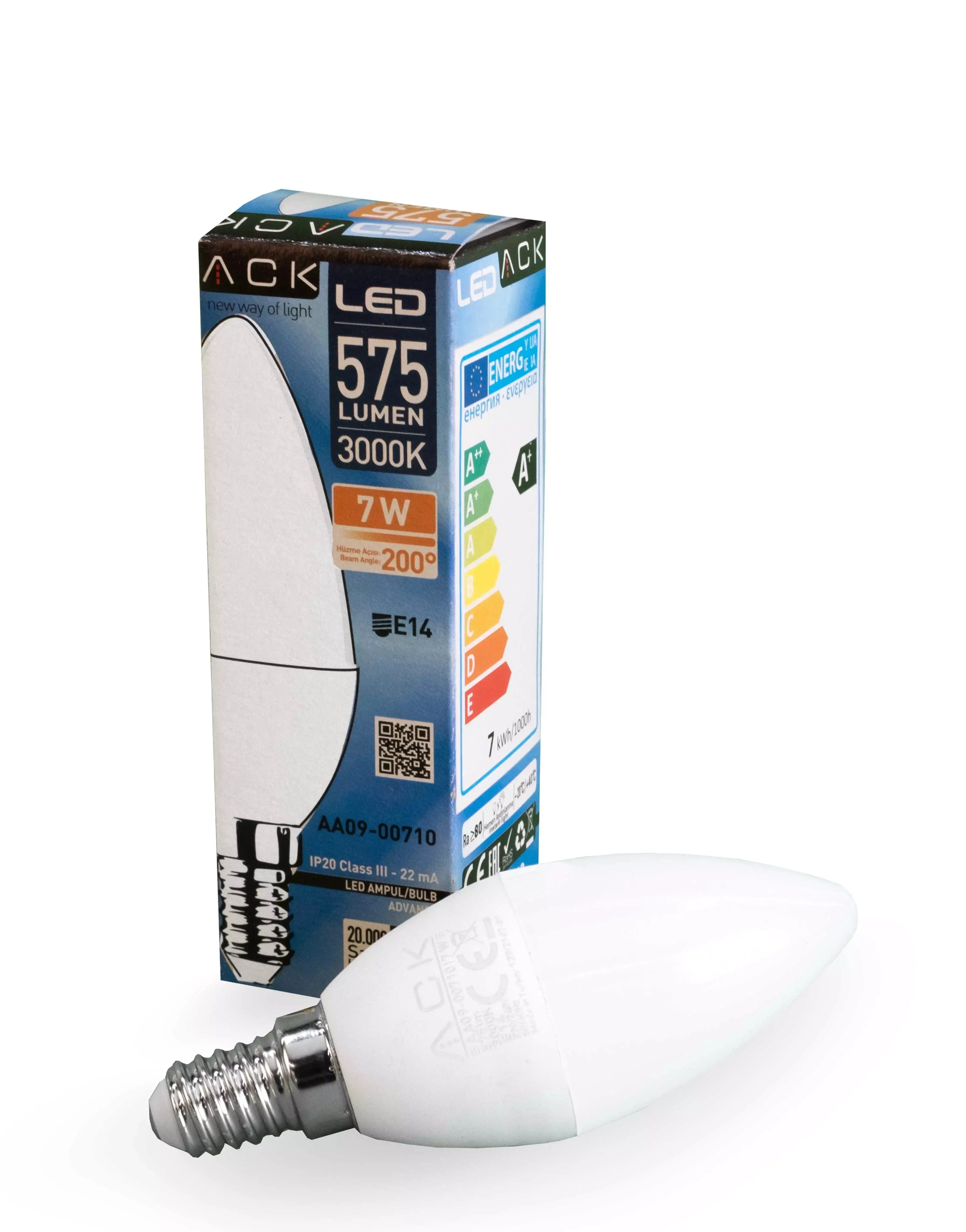 ACK 7W 220-240V E14 3000K Mum Led Ampul AA09-00710 en uygun fiyatlı satıcı