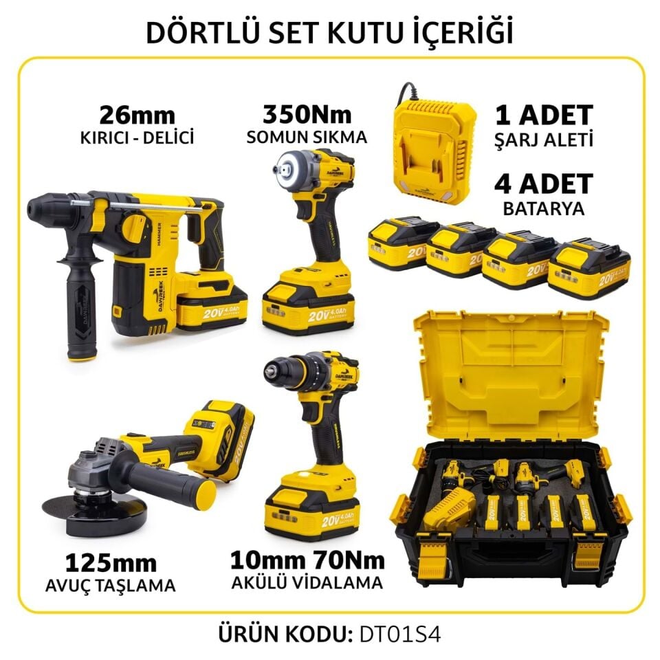 Dawreek Akülü 4'lü Set DT01S4