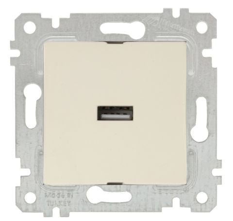 Mutlusan Rita Mek Tuş Tekli Usb Şarj Prizi Krem - 2200 448 0102