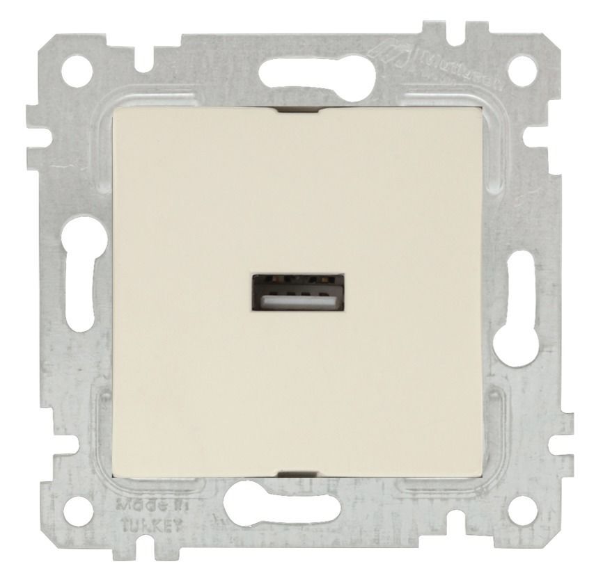 Mutlusan Rita Mek Tuş Tekli Usb Şarj Prizi Krem - 2200 448 0102