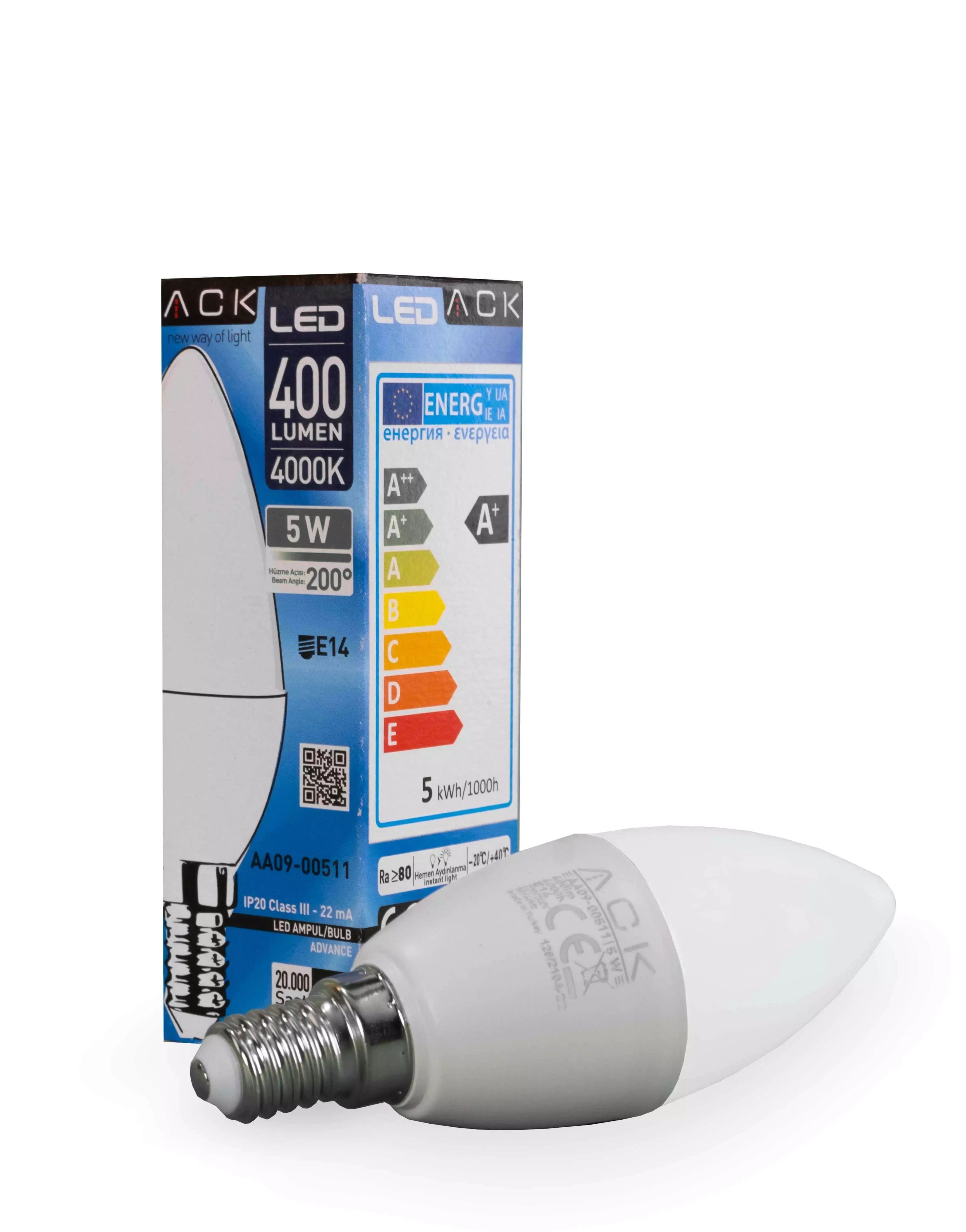 ACK 7W 220-240V E14 4000K Mum Led Ampul AA09-00711 en uygun fiyatlı satıcı