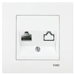 Viko Karre Beyaz Tekli Data Cat5E  Çerceve Dahil