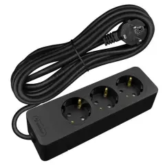 Seldur Üçlü Toprakli Priz, 5m, ÇK Siyah G3TD51