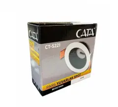 Cata CT-5221 Beyaz-Siyah Yuvarlak Pars Spot Kasası
