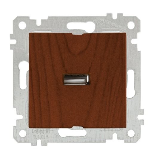 Mutlusan Rita Mek Tuş Tekli Usb Şarj Prizi Ceviz - 2200 448 0157
