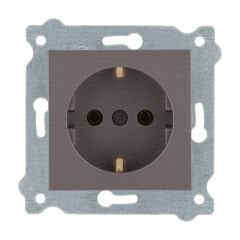 Exen Mocha Modül+Kapak  Toprakli Priz