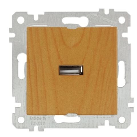 Mutlusan Rita Mek Tuş Tekli Usb Şarj Prizi Meşe - 2200 448 0158
