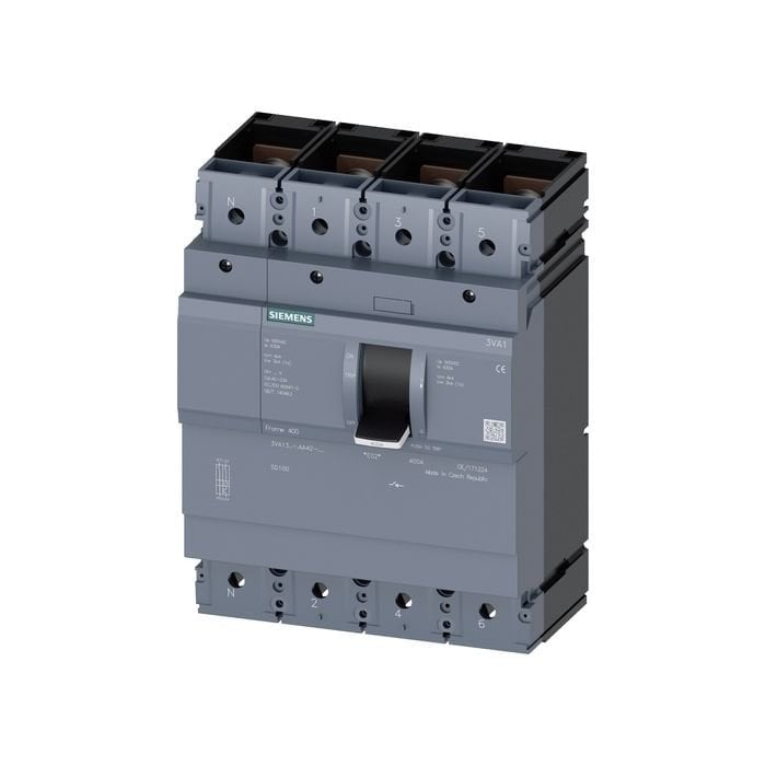 Siemens Sentron Serisi Kompakt Tip Yük Kesici Güç Şalteri;  3Va13; 400A; Korumasiz; 4 Kutuplu 3VA1340-1AA42-0AA0
