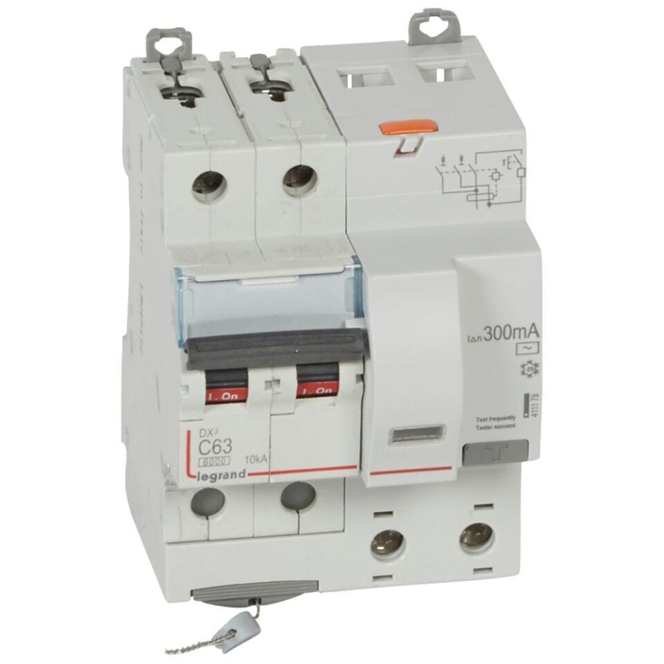 Legrand  DX³ RCBO 63A 2P AC tipi 300mA  LEG-411178