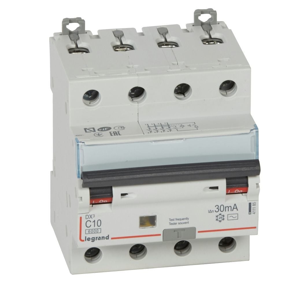 Legrand  DX³ RCBO 10A 4P AC tipi 30mA  LEG-411185