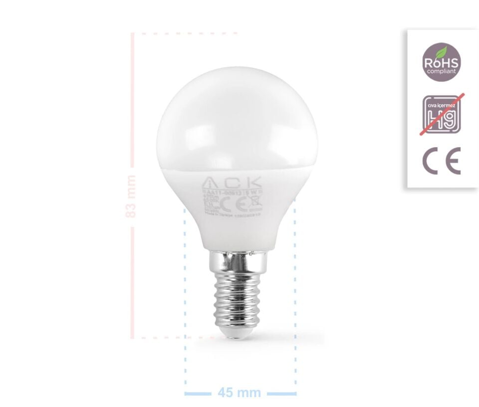ACK 5W 220-240V E14 6500K Top Led Ampul AA11-00513