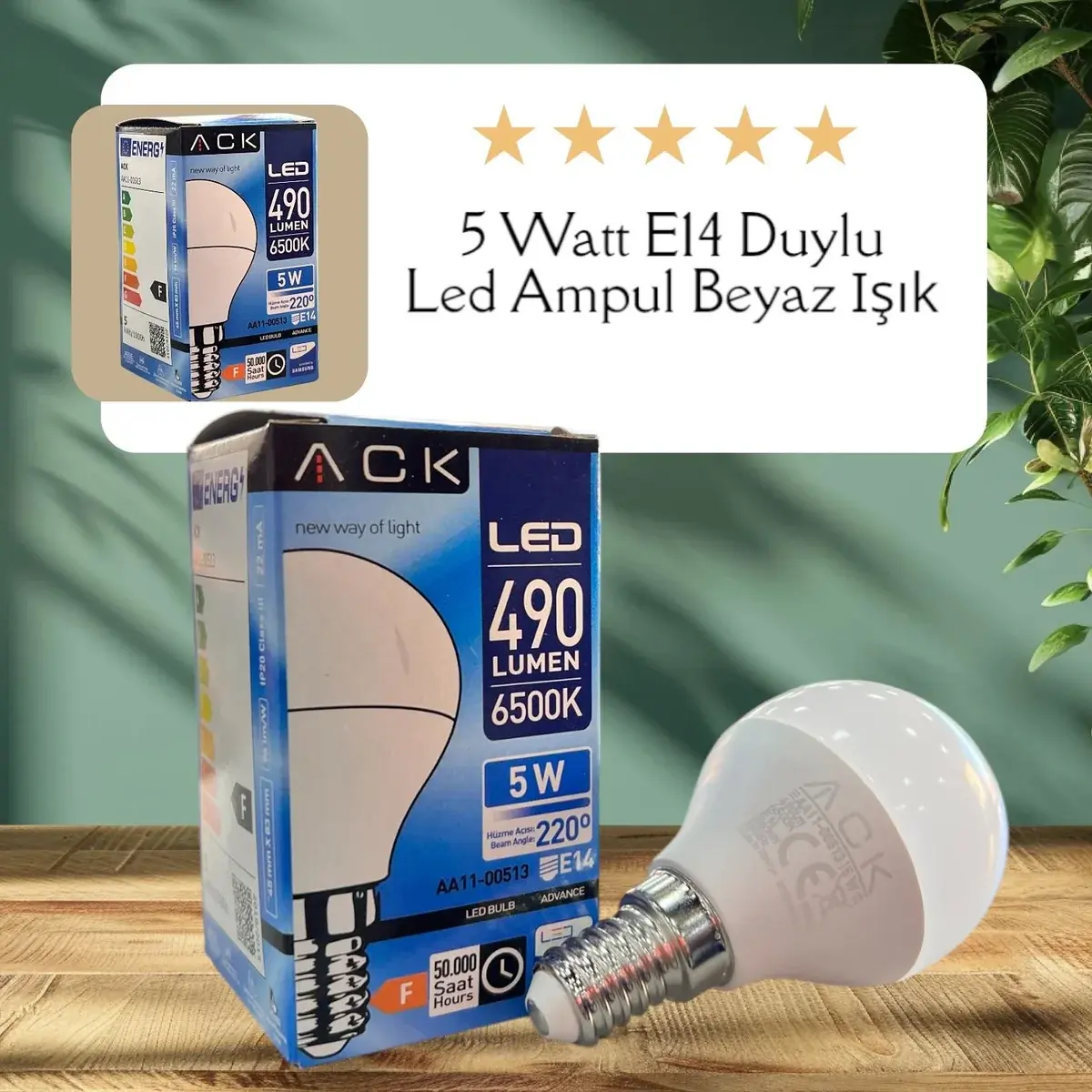 ACK 5W 220-240V E14 6500K Top Led Ampul AA11-00513 en uygun fiyatlı satıcı