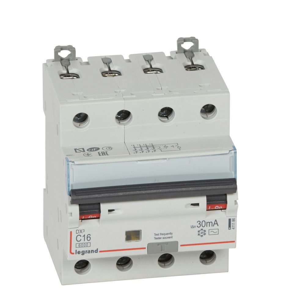 Legrand  DX³ RCBO 16A 4P AC tipi 30mA  LEG-411186
