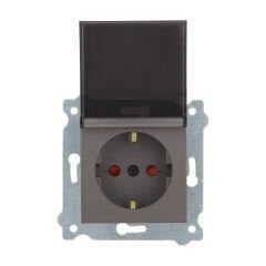 Exen Mocha Modül+Kapak  Kapakli Çocuk Korumali Toprakli Priz