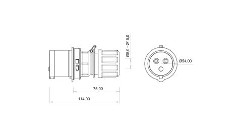 Bemis Cee Norm 3/16 A Düz Fiş