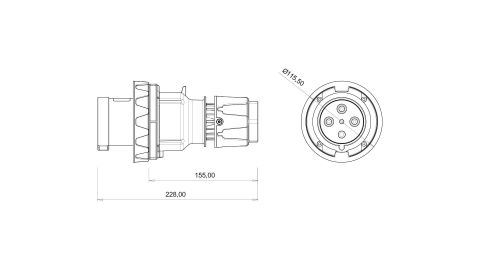 Bemis  4/63A. Düz Fiş   IP67 BC1-4504-7011