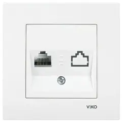 Viko Karre Beyaz Tekli Data Cat6  Çerceve Dahil