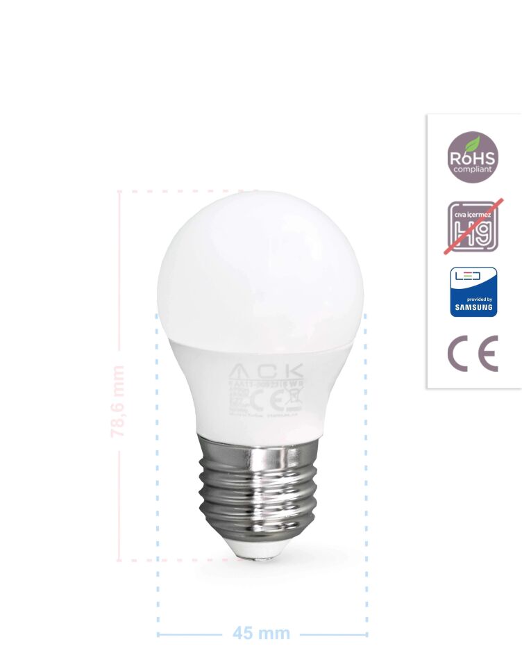 ACK 5W 220-240V E27 6500K Top Led Ampul AA11-00523