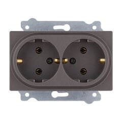 Exen Mocha Modül+Kapak  Ikili Toprakli Priz (Comfort)