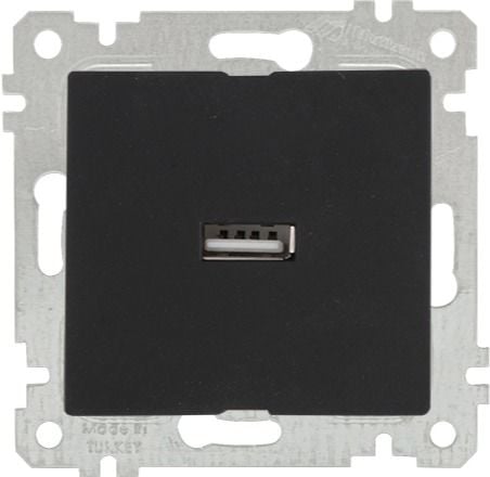 Mutlusan Rita Mek Tuş Tekli Usb Şarj Prizi Siyah - 2200 448 0184