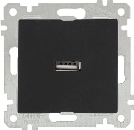 Mutlusan Rita Mek Tuş Tekli Usb Şarj Prizi Siyah - 2200 448 0184