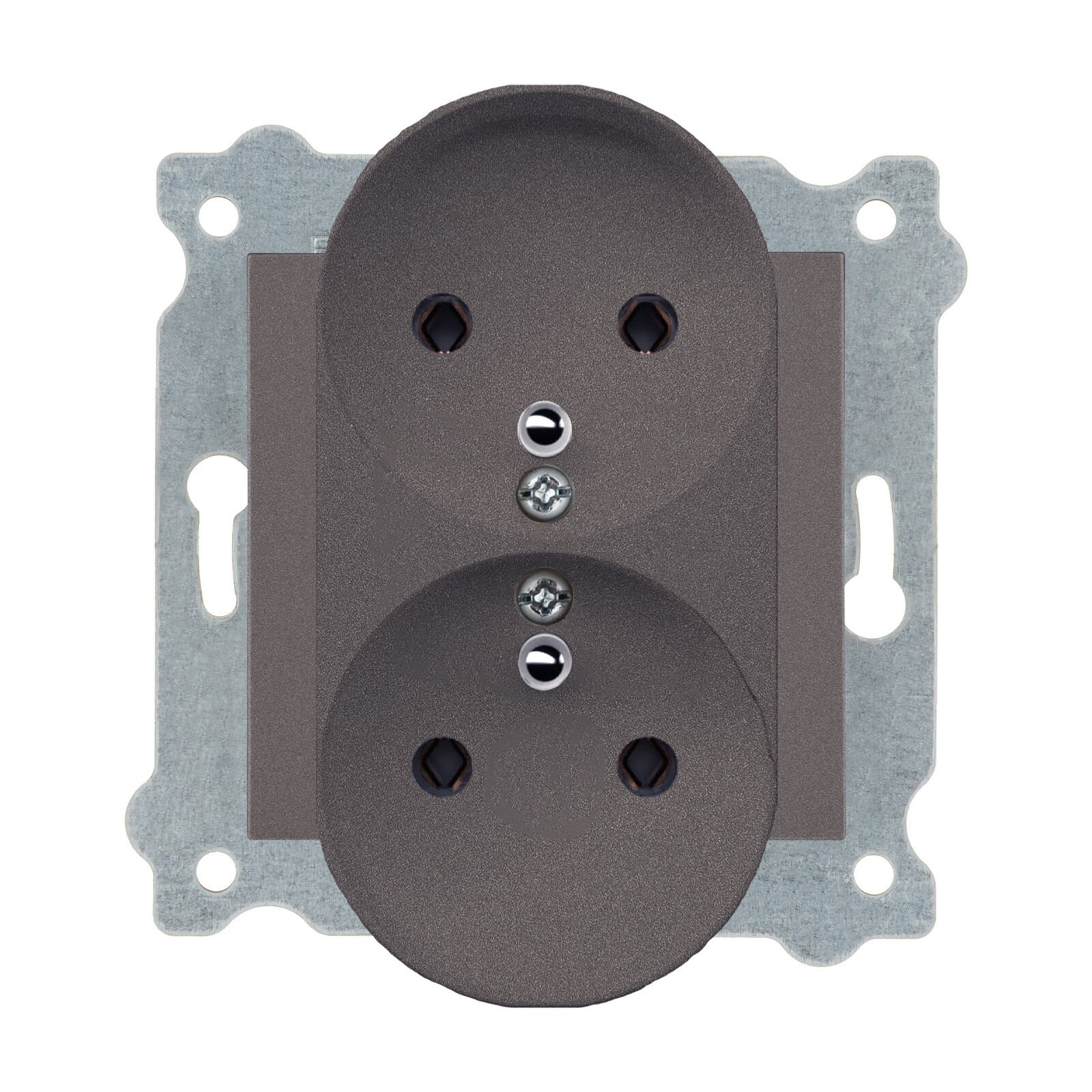 Exen Mocha Modül+Kapak  Ikili Çocuk Korumali Ups Toprakli Priz (Tekli Çerçeve)