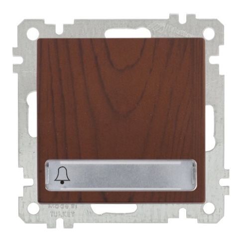 Mutlusan Işıklı Zil Etiketli Çağırma  12V  Ceviz - 2100 422 0257