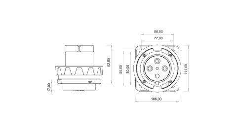 Bemis  4/63A. Makine Fişi IP67 BC1-4504-7114