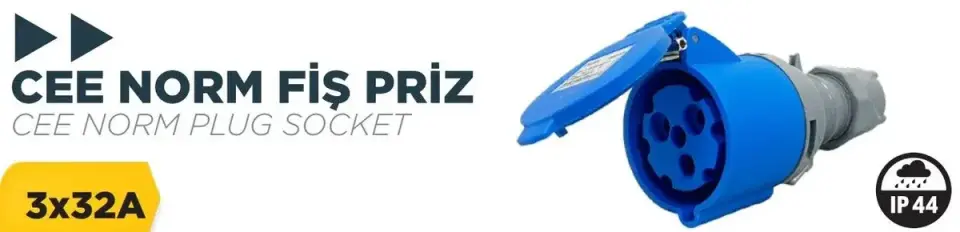 BYLION Cee Norm 32A 220V Ip44 3K Uzatma Prizi