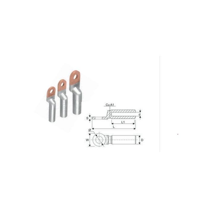 Cetsan 95 mm. Alüminyum Bakır Kablo Pabucu - BI METAL CP BI-95 - 1 Adet