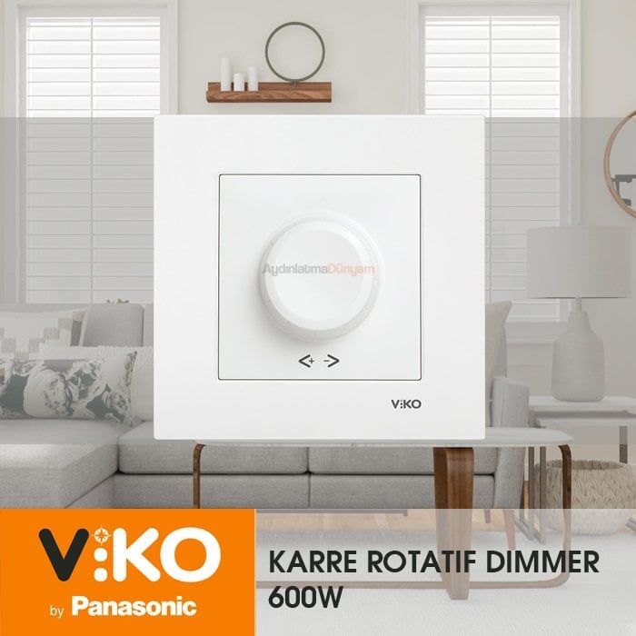Viko Karre Beyaz Dimmer R 40-600W Anahtar Çerceve Dahil