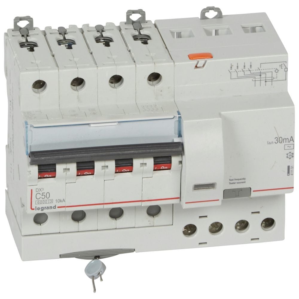 Legrand  DX³ RCBO 50A 4P AC tipi 30mA  LEG-411191