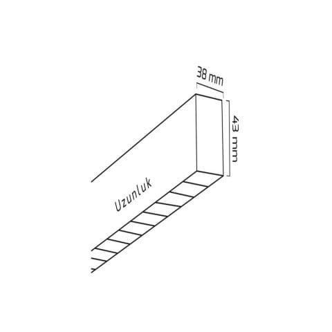 Goya Gy 8044-90 Cm Siyah Kasa 60W 48° 3000K Linear Armatür