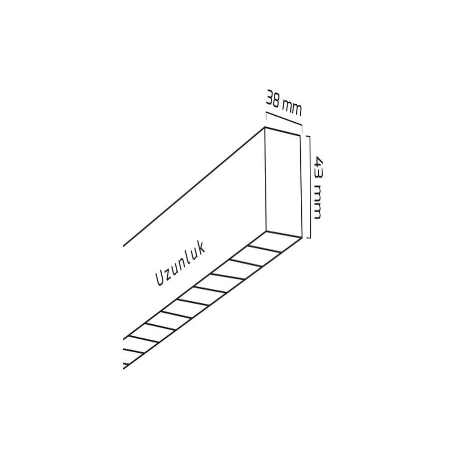 Goya Gy 8044-90 Cm Siyah Kasa 60W 48° 3000K Linear Armatür