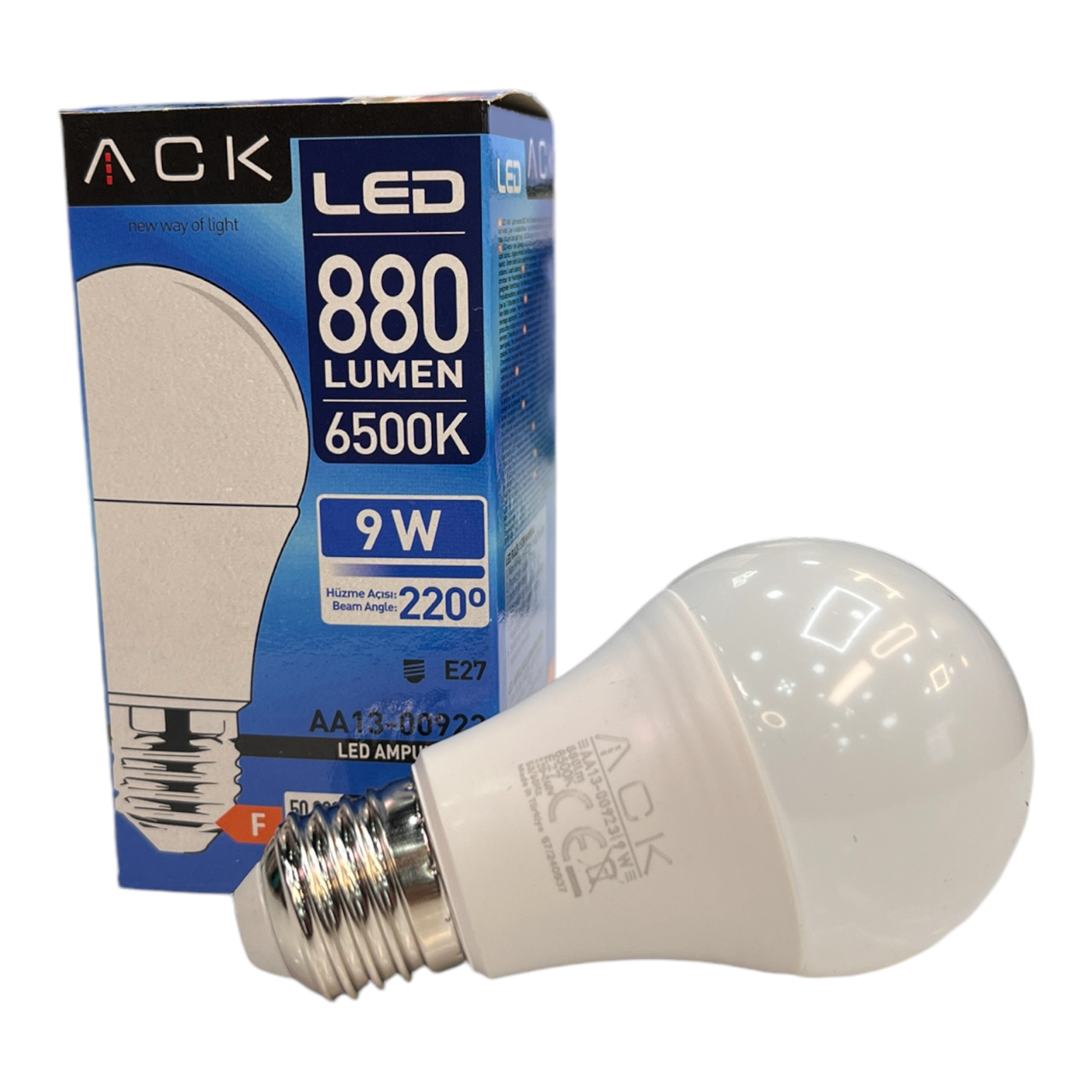 ACK AA13-00923 9W E27 6500K Beyaz A60 Led Ampul