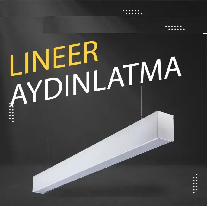 Düz Linear Armatür 100 Cm 32W Antrasit - Naturel 4000K - Sarkit Telli