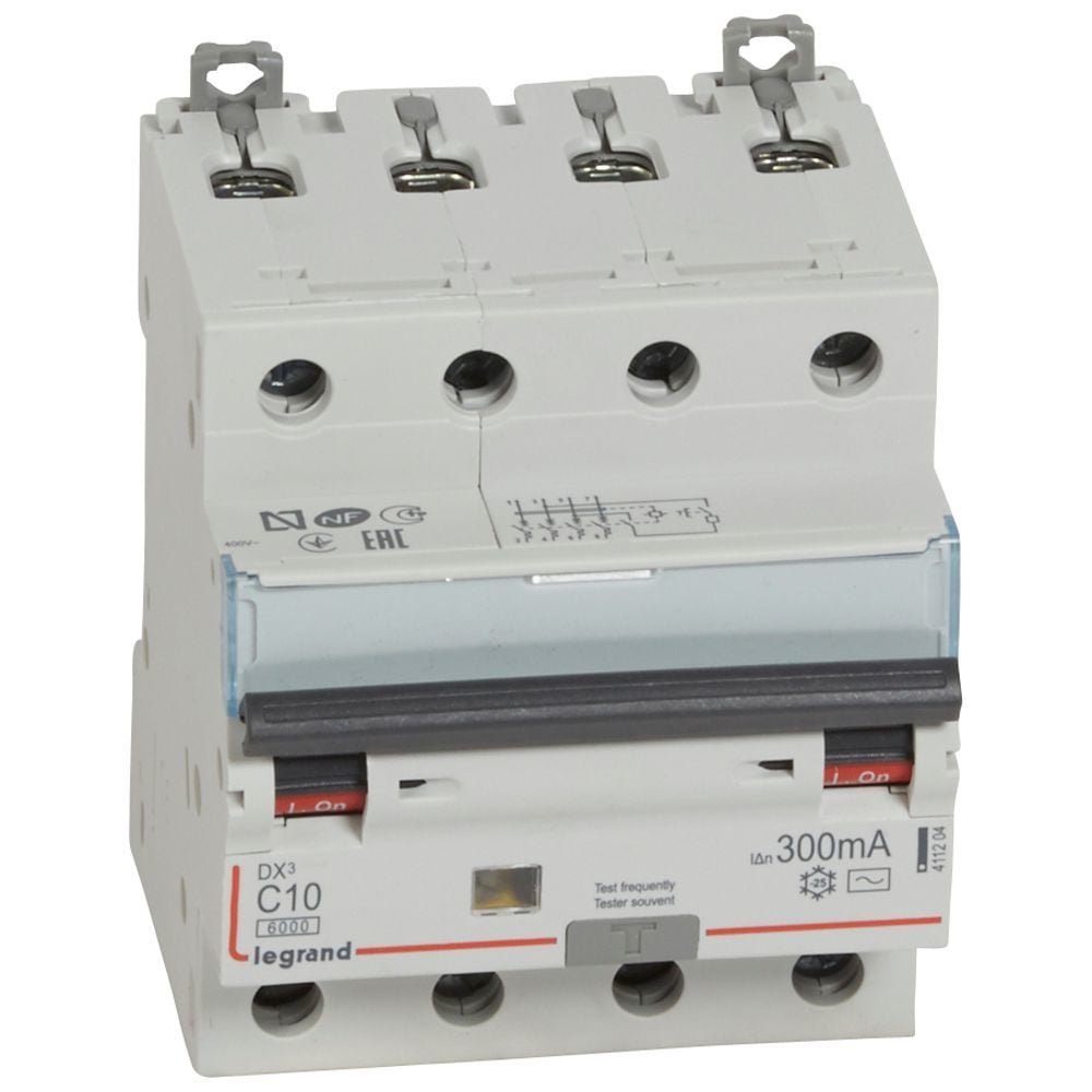 Legrand  DX³ RCBO 10A 4P AC tipi 300mA  LEG-411204